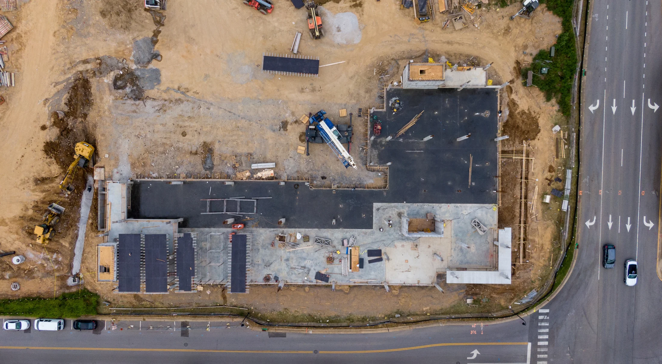 Aerial view of a major INFRACONS building site