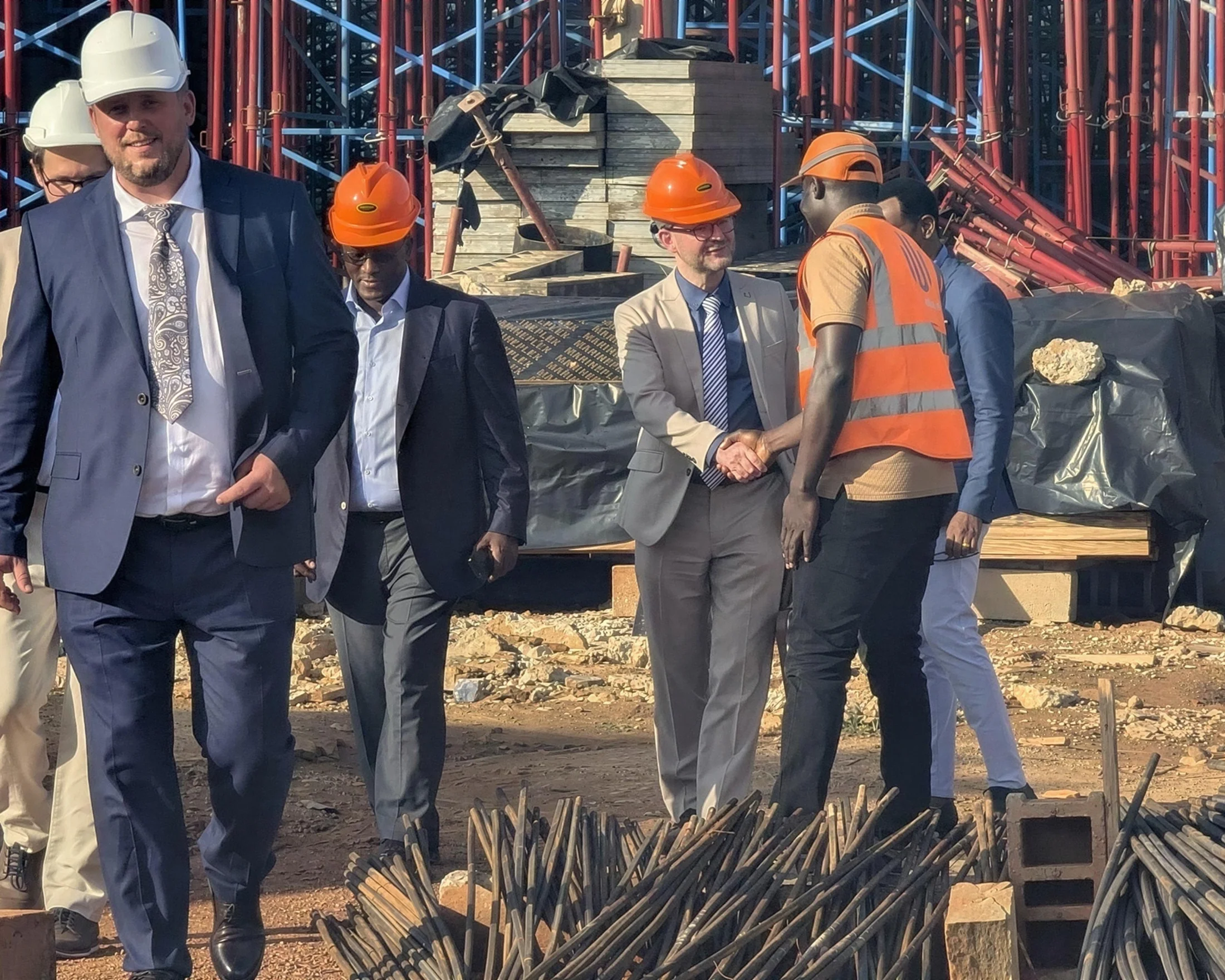 INFRACONS field team beside reinforced concrete works